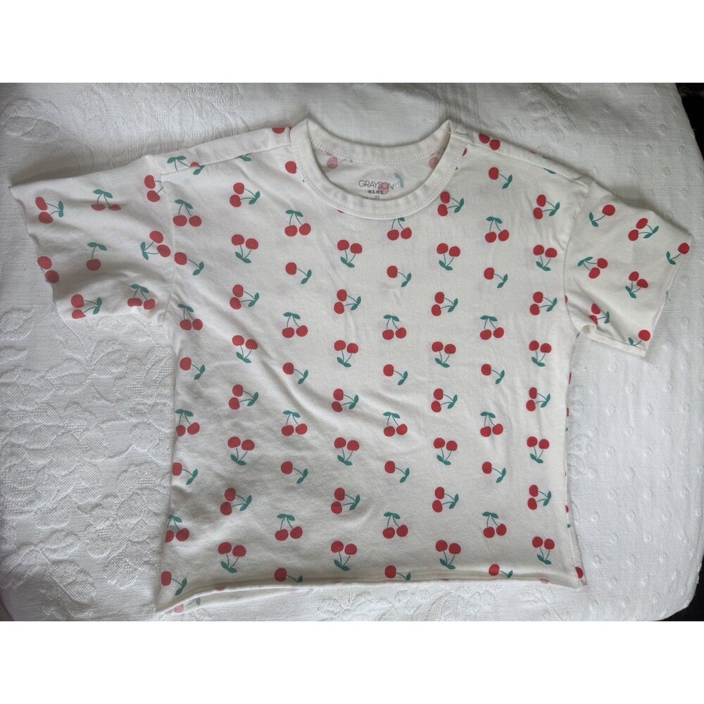 Grayson Mini Girls 5T Cherry Tee Shirt EUC